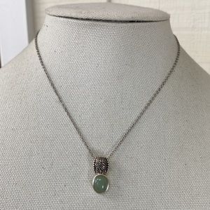 Dainty 925 silver mint green pendant necklace